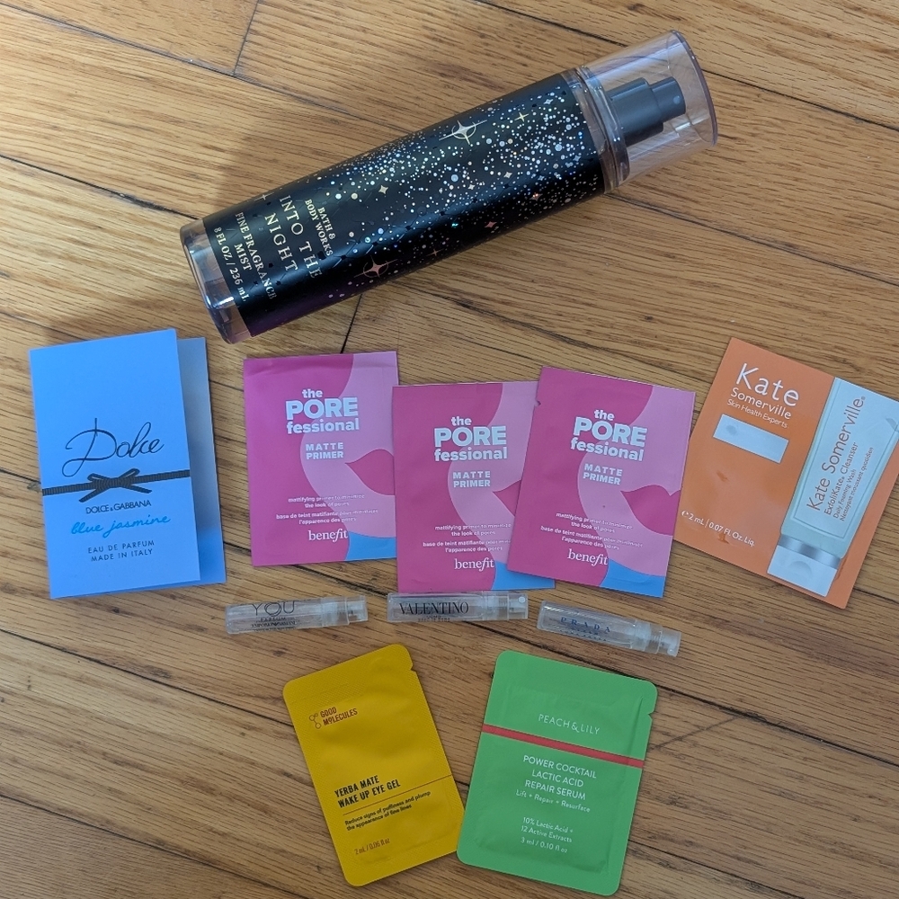 NEW Bundle Bath & Body Works INTO THE NIGHT & Samples